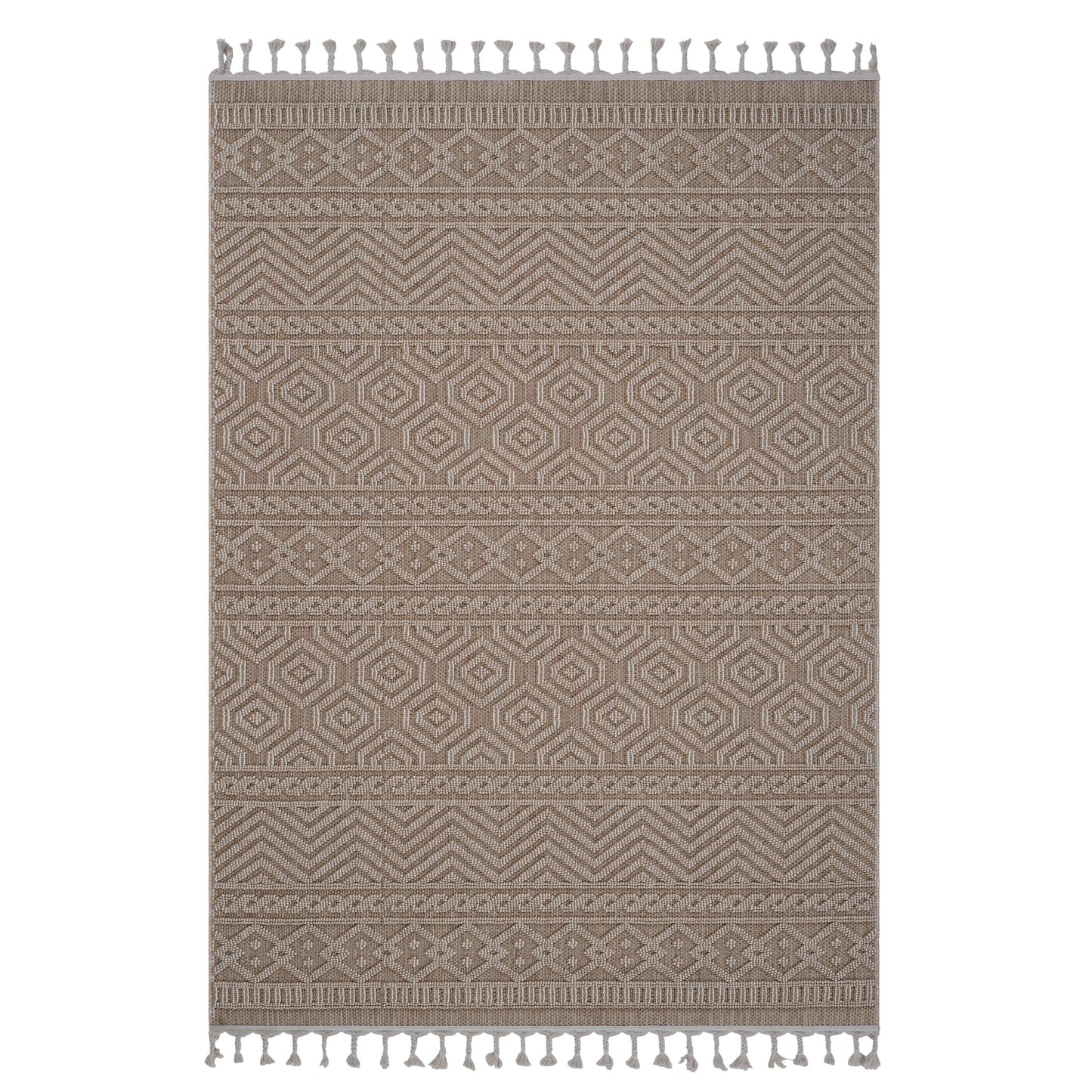 Oamwrae Mocha /Geometric Indoor/Outdoor Area Rug