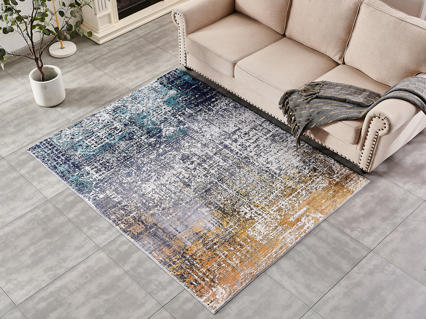 Oamwrae Abstract Design Super Soft Area Rug 5' X 6'6"