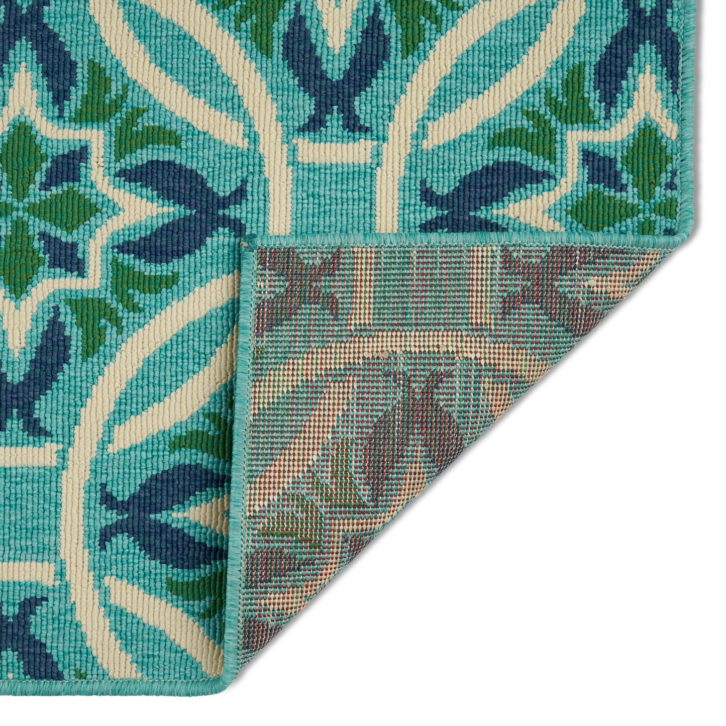 Oamwrae Blue and Green Flowers Area Rug 5'3" X 7'6"