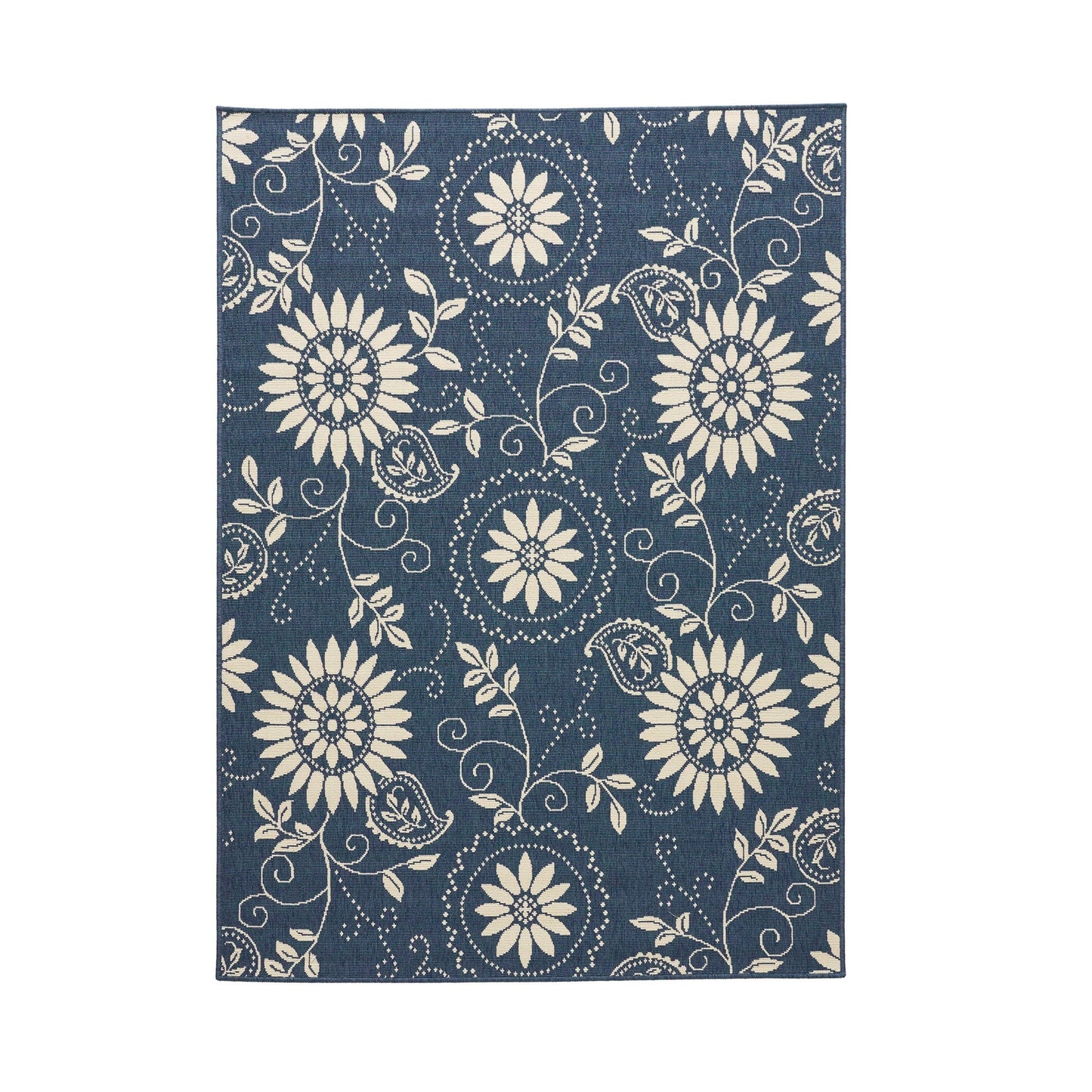 Oamwrae Blue Patterned Area Rug 5'3" X 7'