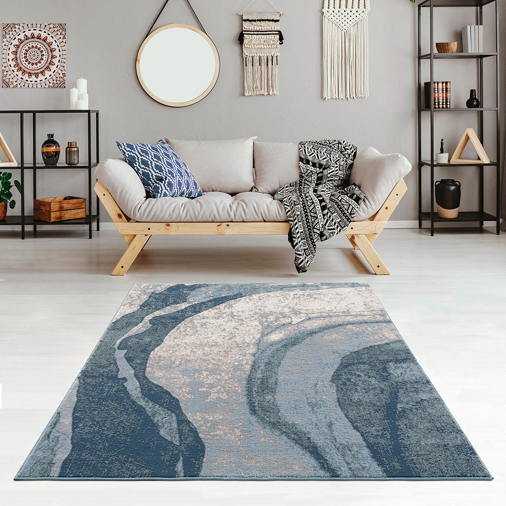 Oamwrae Abstract Wave Area Rug