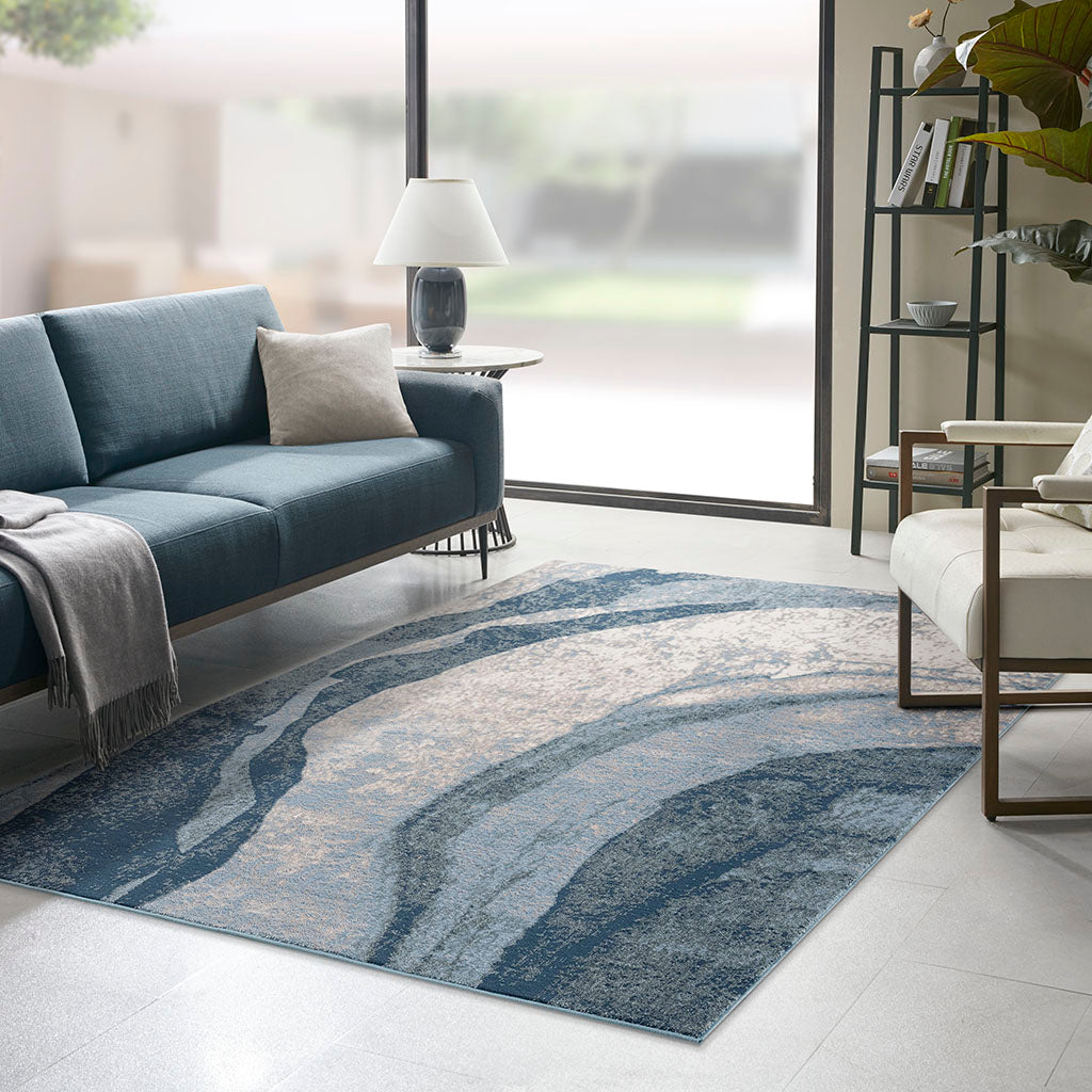 Oamwrae Abstract Wave Area Rug