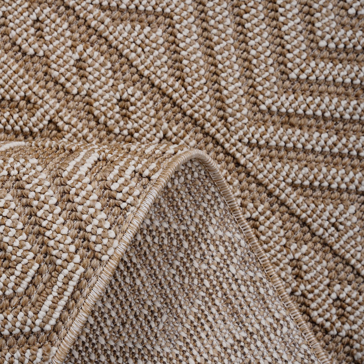 Oamwrae Mocha /Geometric Indoor/Outdoor Area Rug