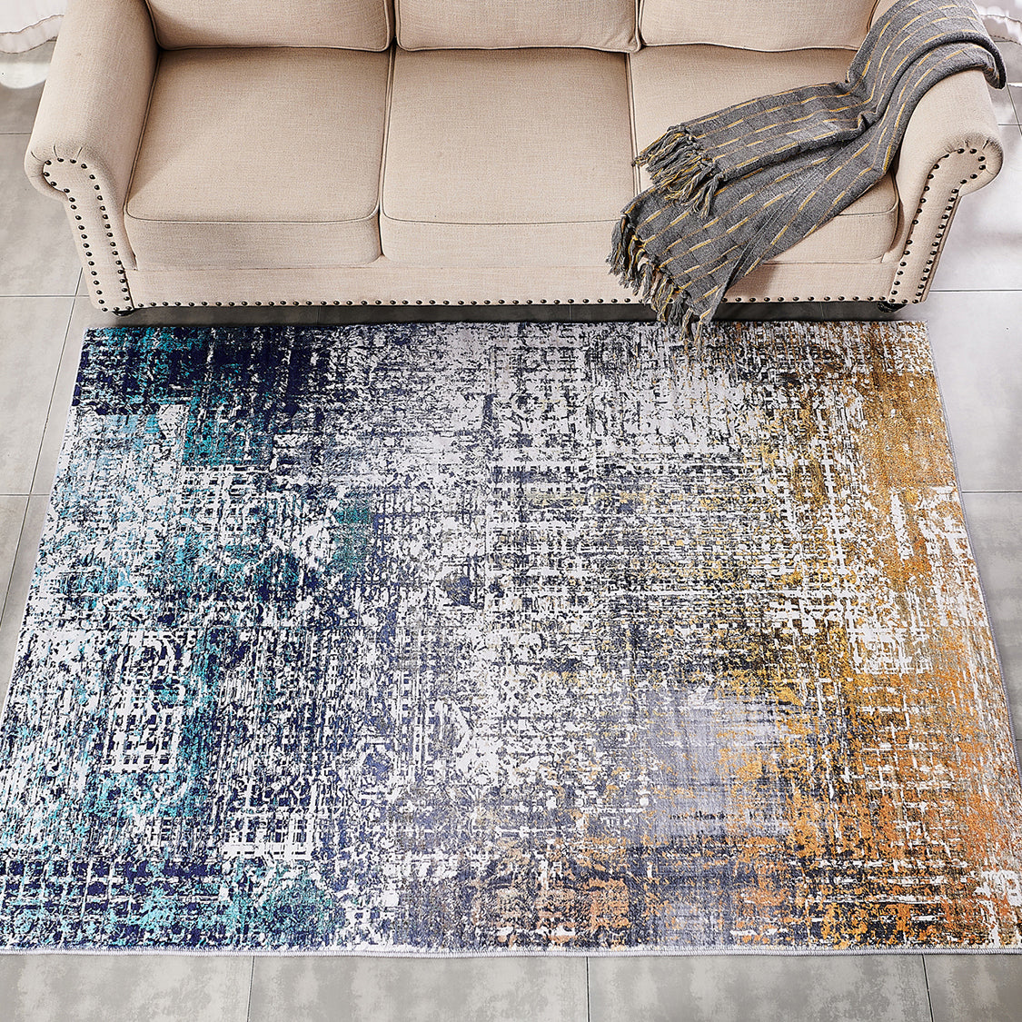 Oamwrae Abstract Design Super Soft Area Rug 5' X 6'6"