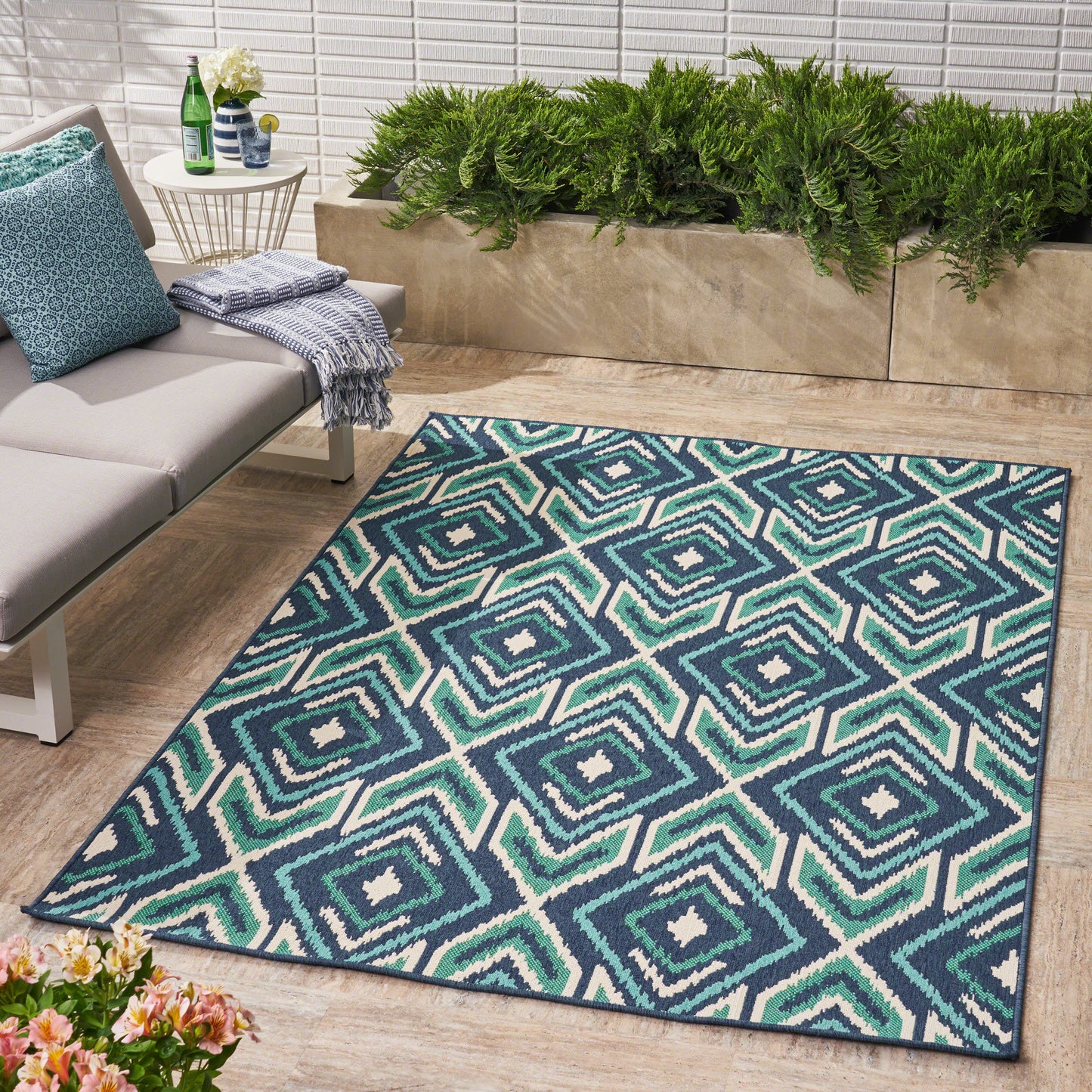 Oamwrae Diamond Grid Area Rug 5'3" X 7'6"