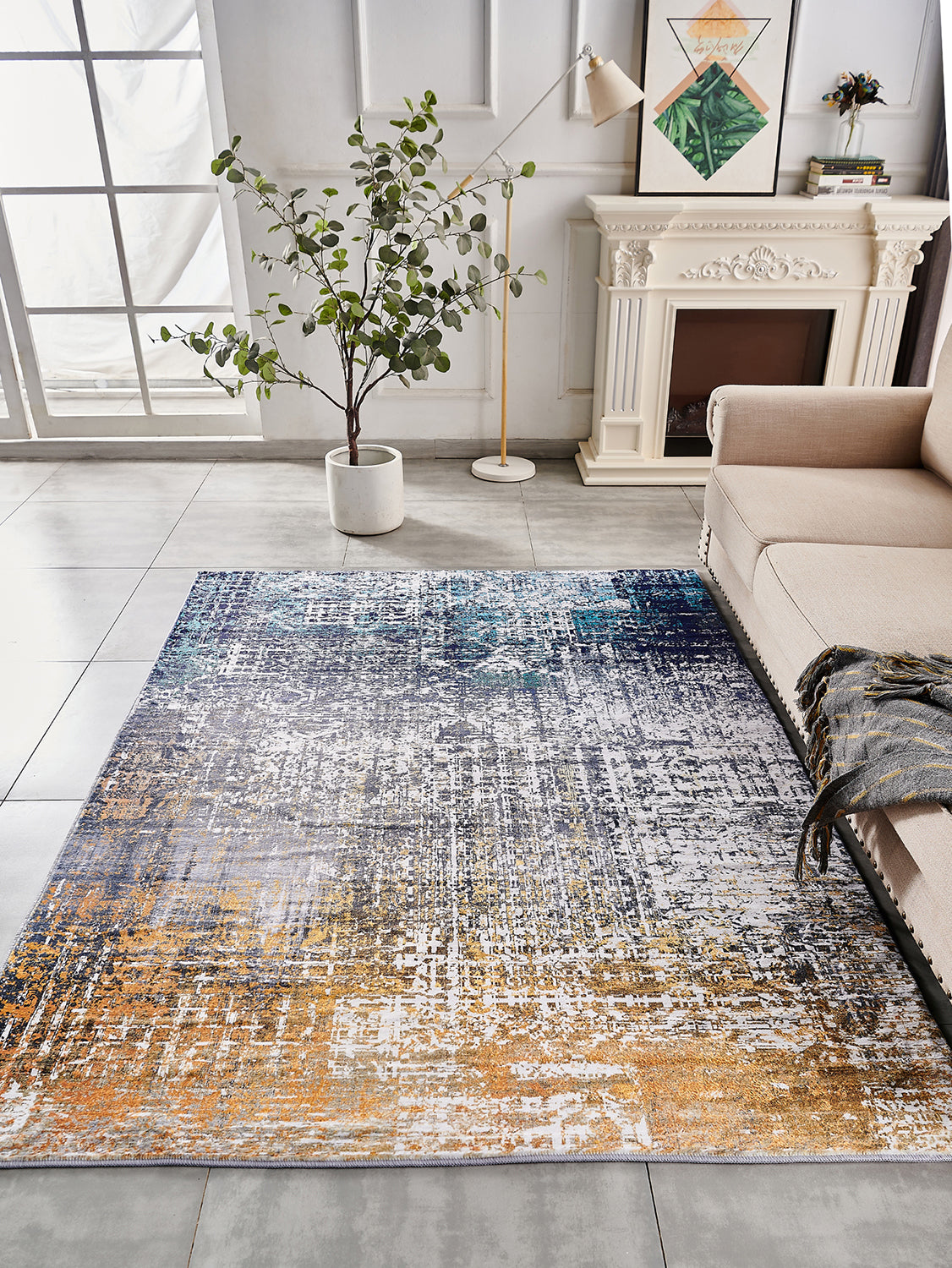 Oamwrae Abstract Design Super Soft Area Rug 5' X 6'6"