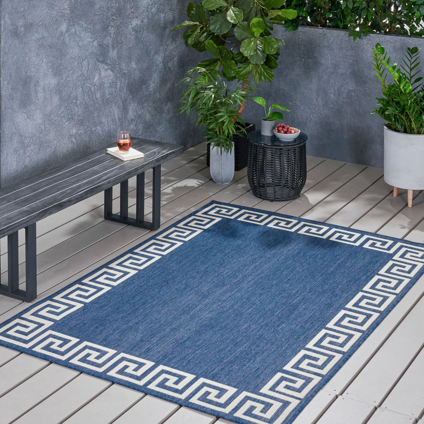 Oamwrae Blue classic Area Rug 5'3"x7'