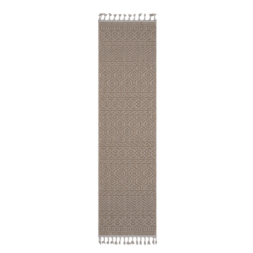Oamwrae Mocha /Geometric Indoor/Outdoor Area Rug