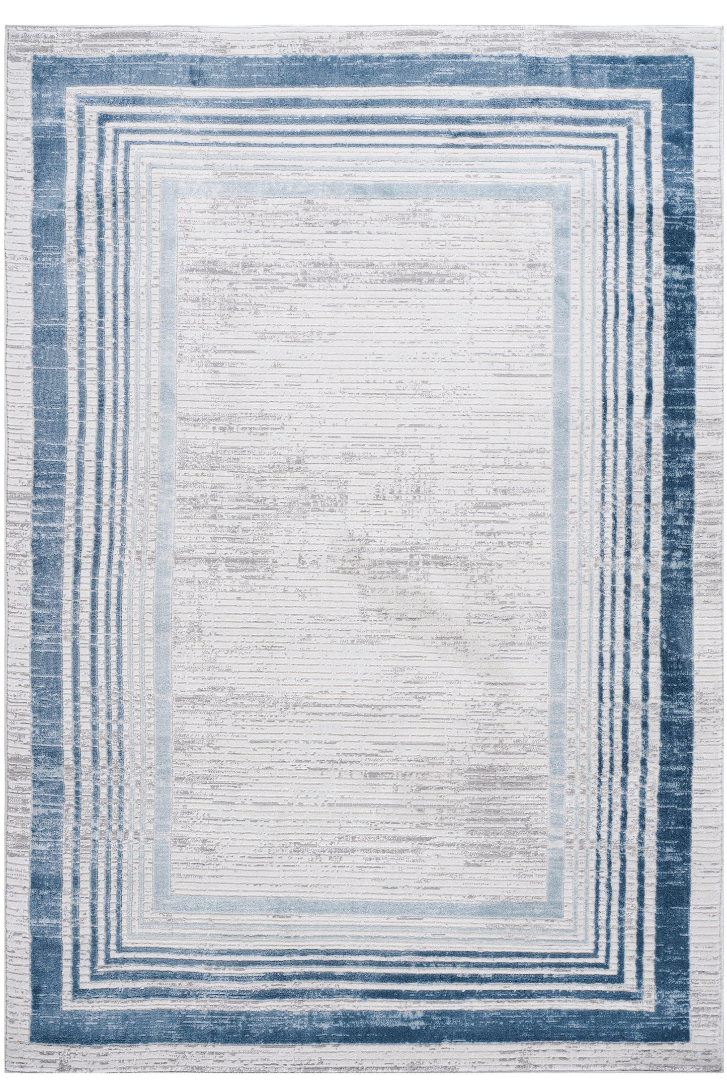 Oamwrae Blue/Ivory/Bordered Area Rug