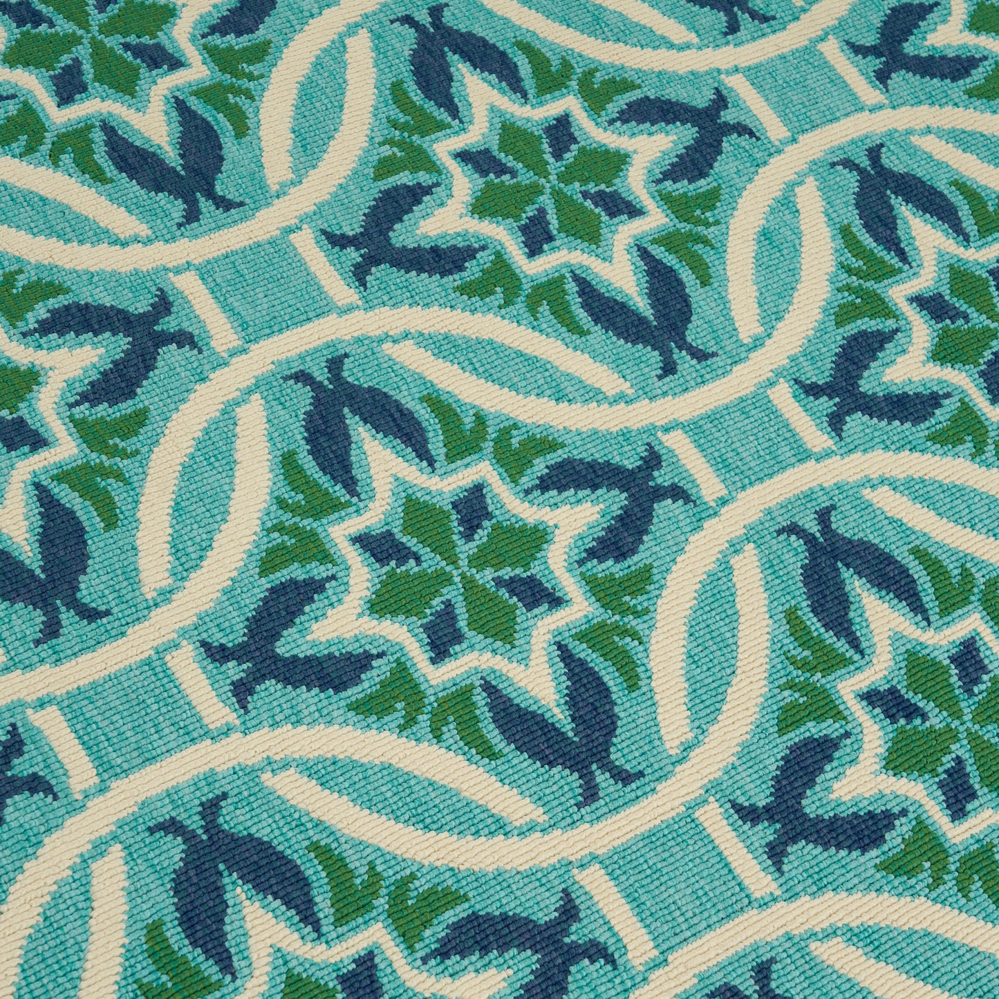 Oamwrae Blue and Green Flowers Area Rug 5'3" X 7'6"