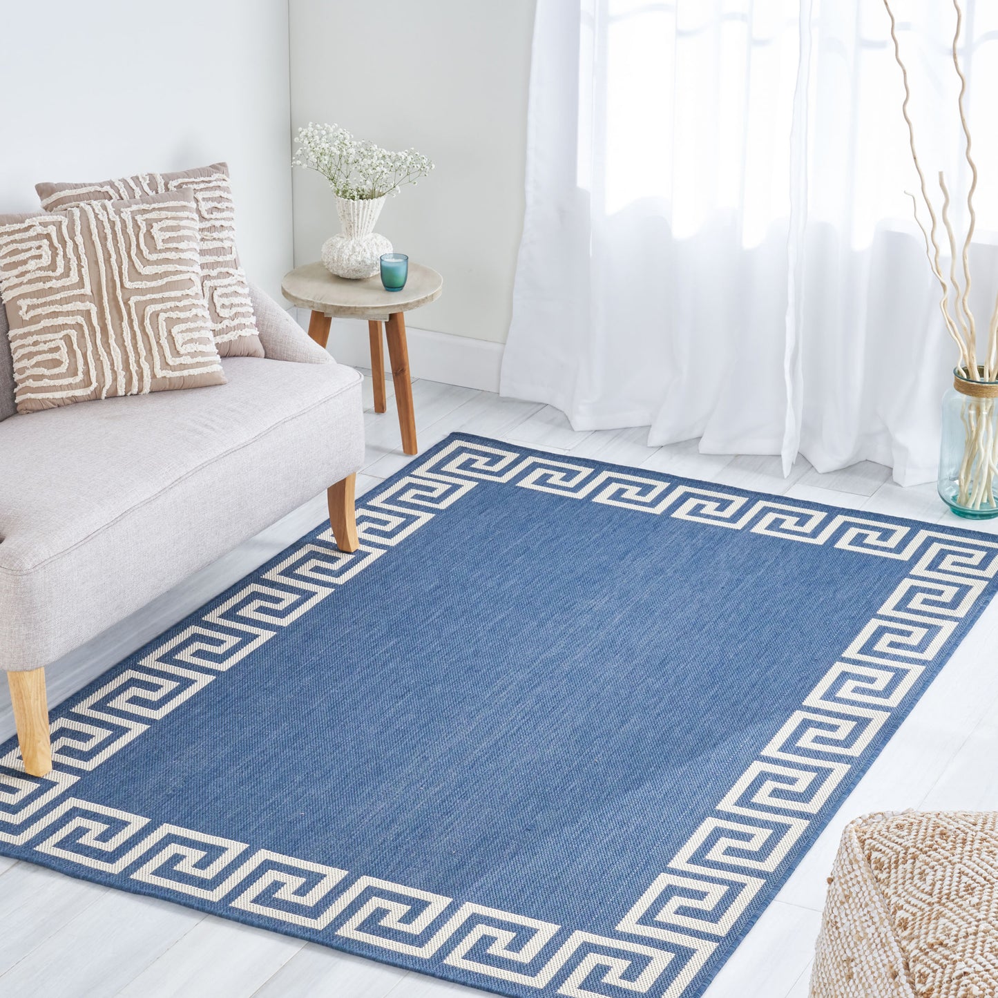 Oamwrae Blue classic Area Rug 5'3"x7'