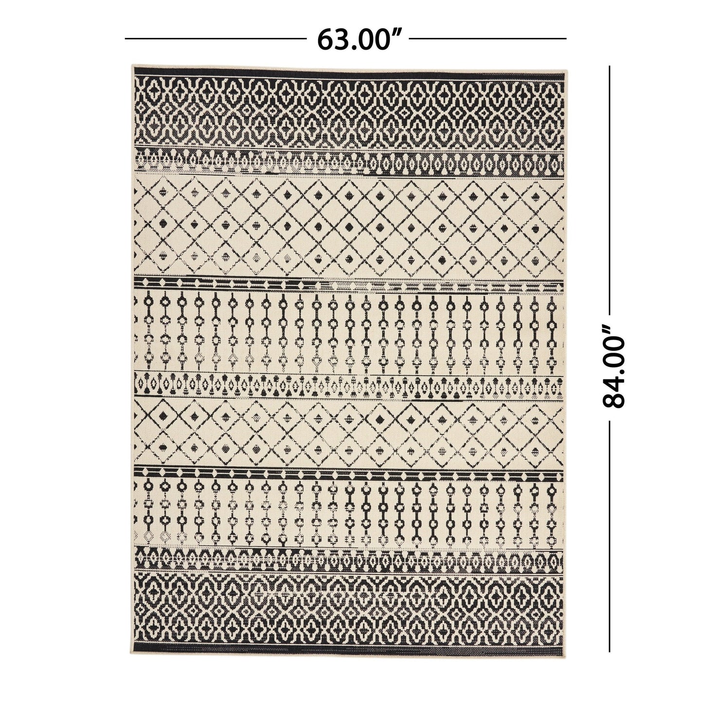 Oamwrae Beige Patterned Area Rug 5'3"x7'