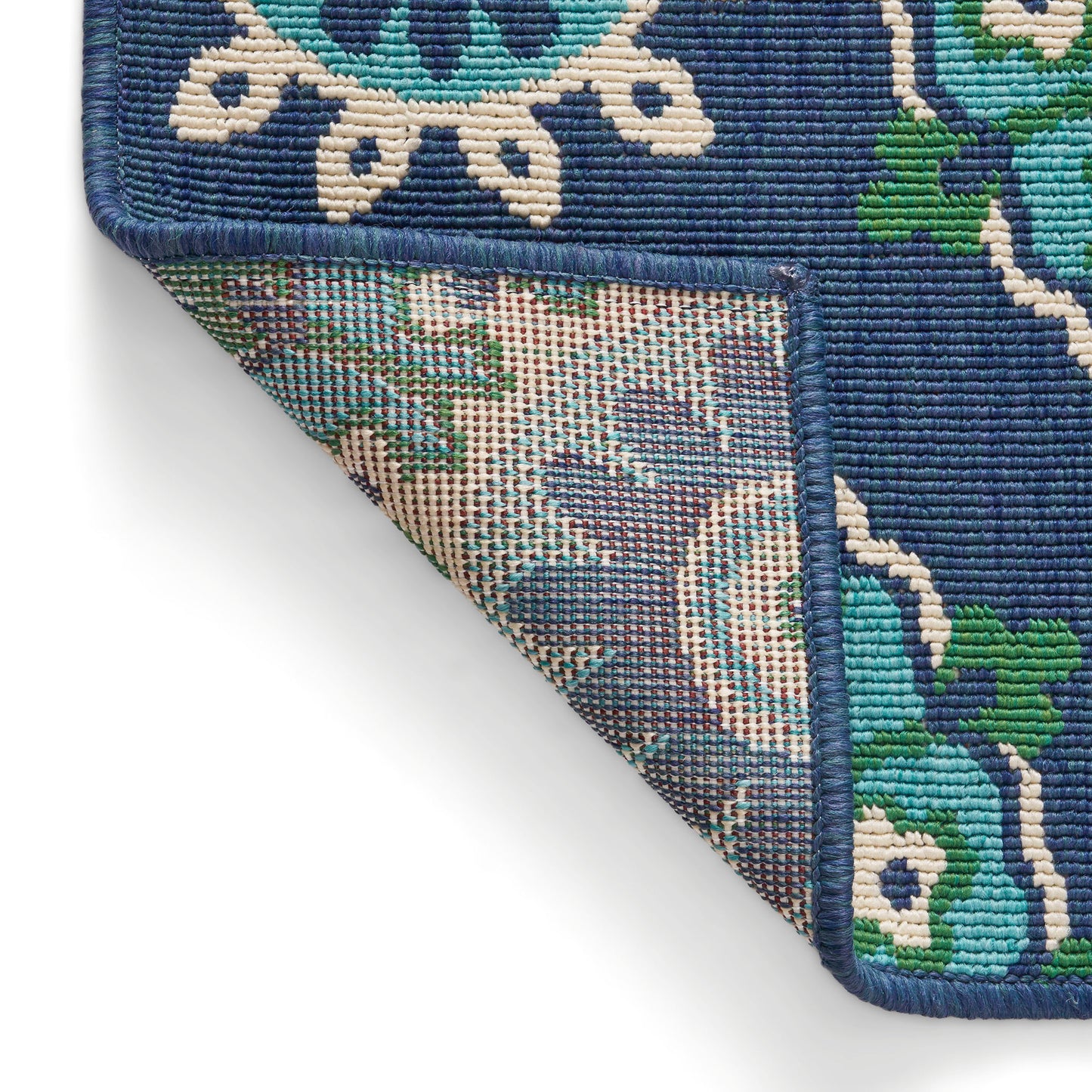 Oamwrae Blue and Green Floral Vintage Area Rug 5'3" X 7'
