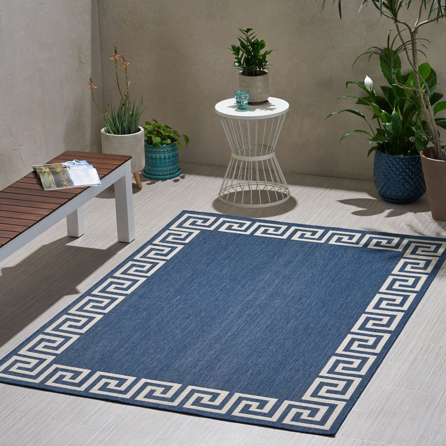 Oamwrae Blue classic Area Rug 5'3"x7'