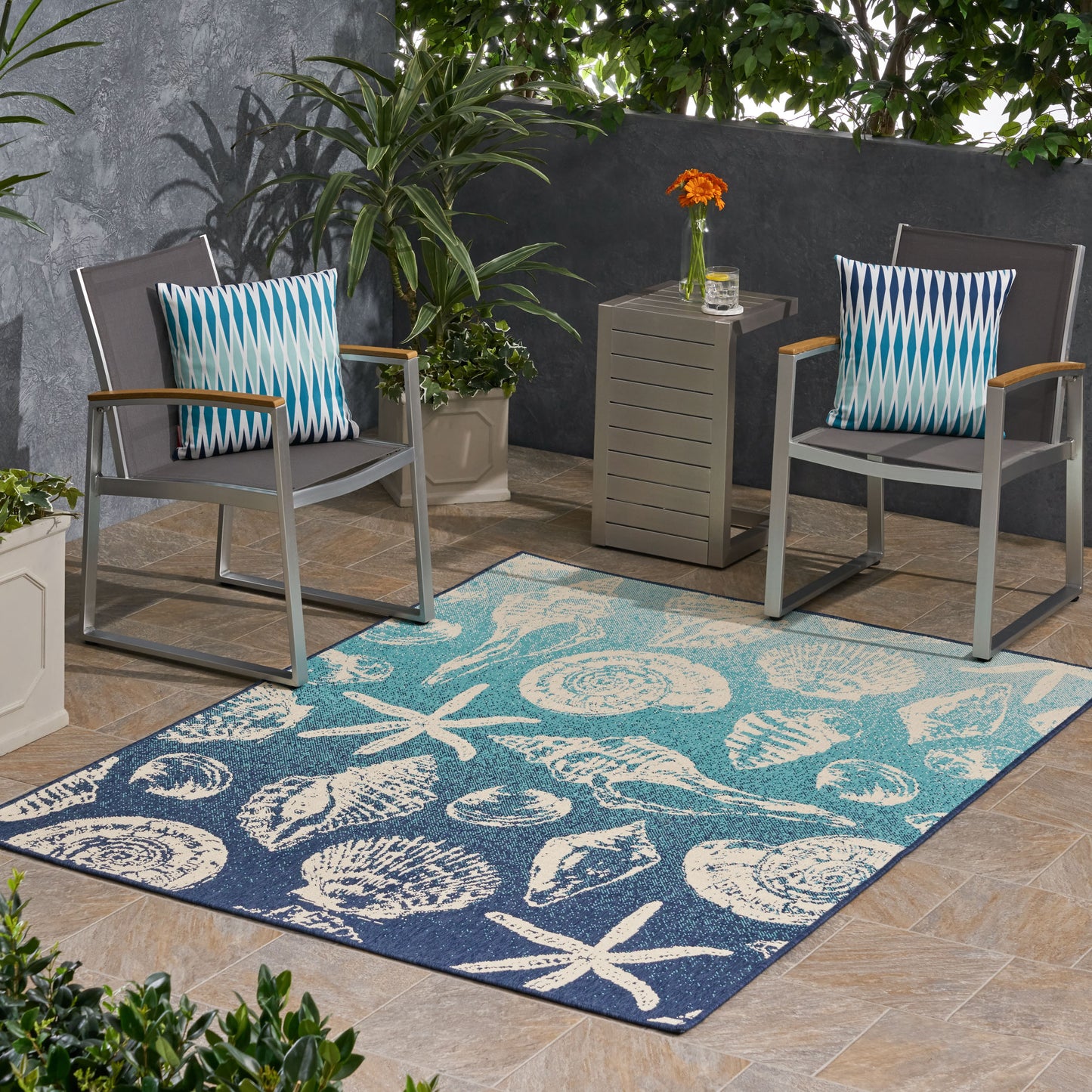 Oamwrae Ocean Style Area Rug 5'3" X 7'