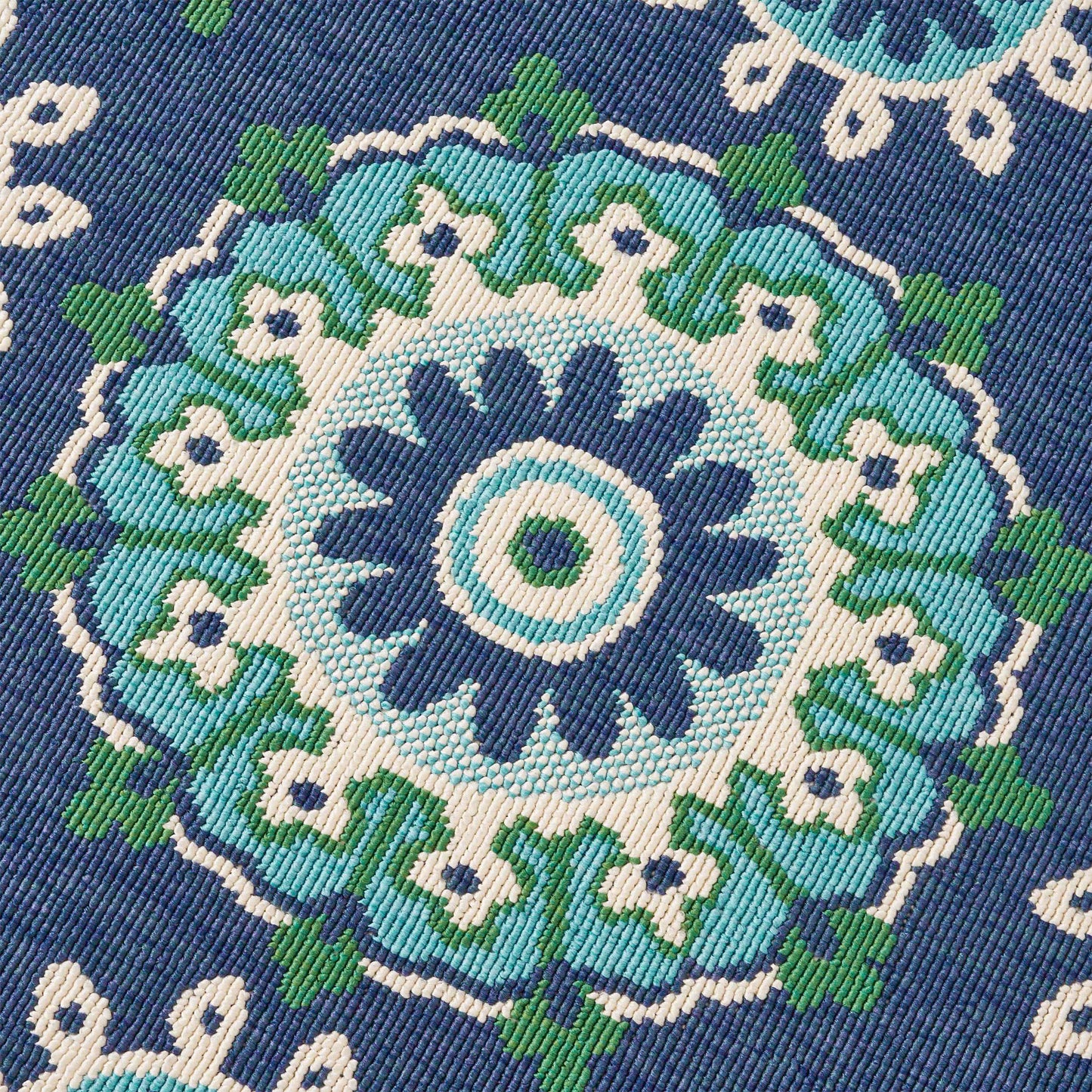 Oamwrae Blue and Green Floral Vintage Area Rug 5'3" X 7'